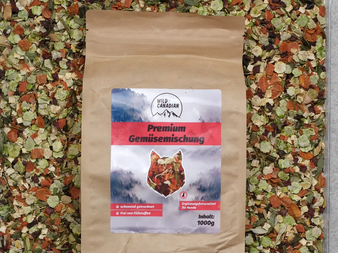 Beutel Premium-Gemüsemischung auf getrockneten Gemüseflocken